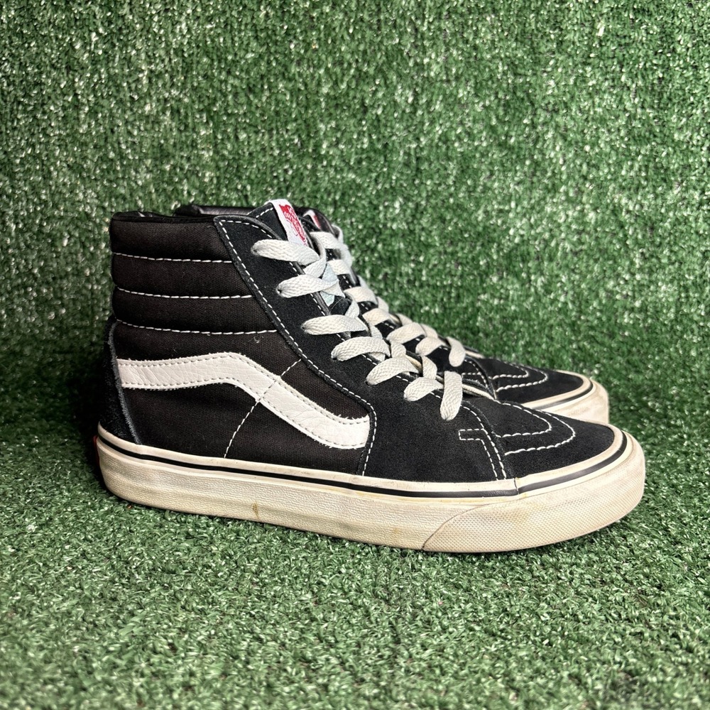 Vans Sk8-Hi Suede Canvas High Top Skateboarding Sneakers Black Womens‎ Size 6.0